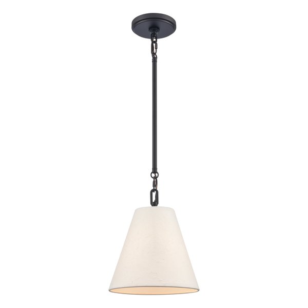 Elk Showroom Rydell 9'' Wide 1Light Mini Pendant, Matte Black and Parchment EC89765/1